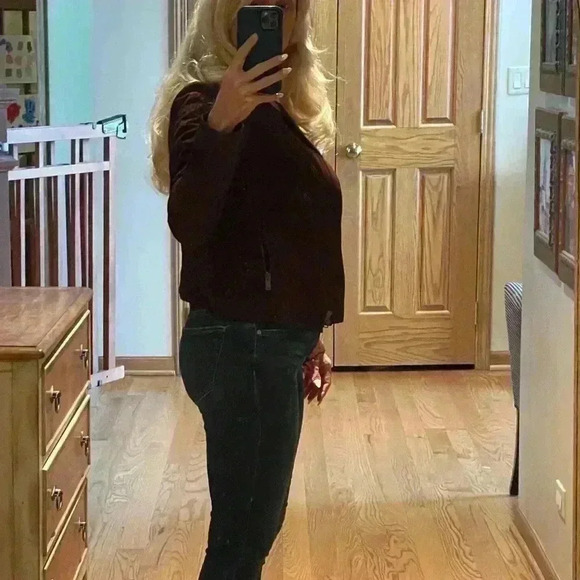 100 % Suede Wine/Rust Ann Taylor Jacket Size Extra Small-NWOT - Picture 8 of 8